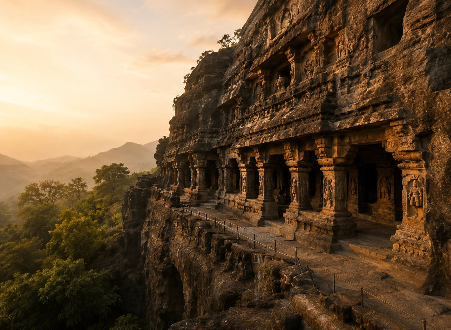 Indian heritage fort at sunrise